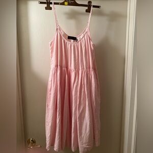 hatch pink white striped strap dress sz 2
